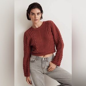 Madewell cropped crochet sweater. New with tags.